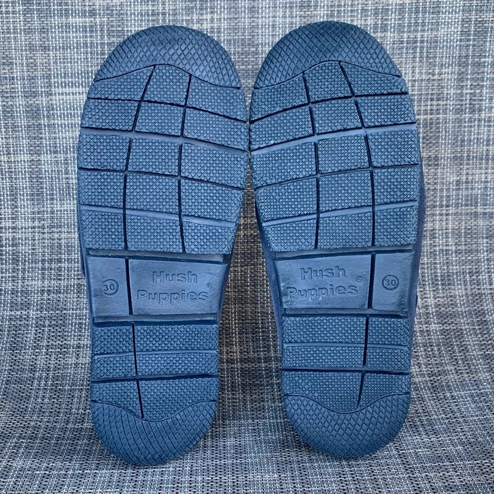 Hush Puppies Kids Navy blue suede loafers Slip on Moccasins size 12